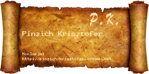 Pinzich Krisztofer névjegykártya